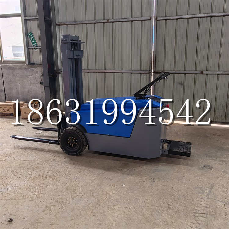 银州区全电动叉车插腿式堆高车液压装卸车1.5吨升高小型站驾式铲车